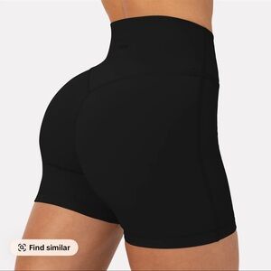 PAVOI athletic shorts bike shorts stretchy high waist BLACK